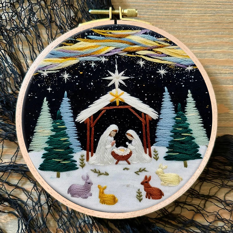 Rubbyoo Embroidery Kit - Nativity Christmas Night | Religious Diy | Spiritual Home Accent - image 10