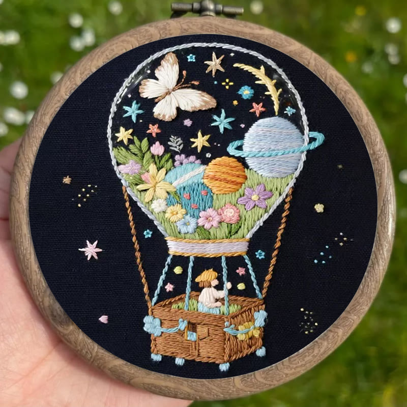 Rubbyoo Embroidery Kit - Cosmic Balloon Quest | Creative Stitch Work | Thoughtful Handmade Gift - image 3