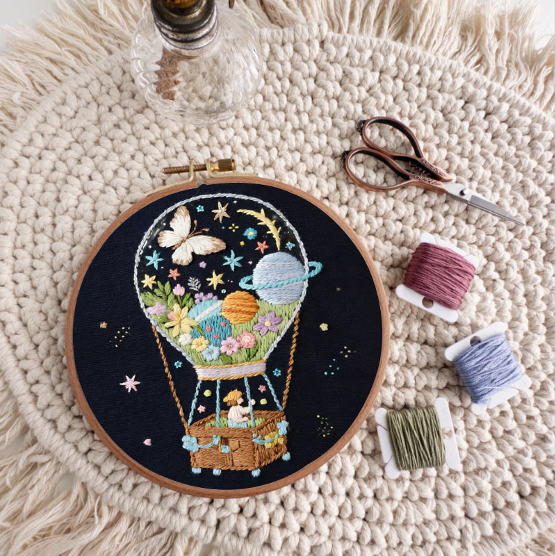 Rubbyoo Embroidery Kit - Cosmic Balloon Quest | Creative Stitch Work | Thoughtful Handmade Gift - image 9