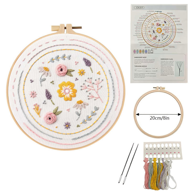 Rubbyoo 3-piece Beginner Embroidery Kit - Blooming Flower Stitch Practice | Perfect Needle Art For Diy Starter - image 6