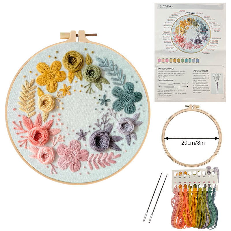 Rubbyoo 3-piece Beginner Embroidery Kit - Blooming Flower Stitch Practice | Perfect Needle Art For Diy Starter - image 7