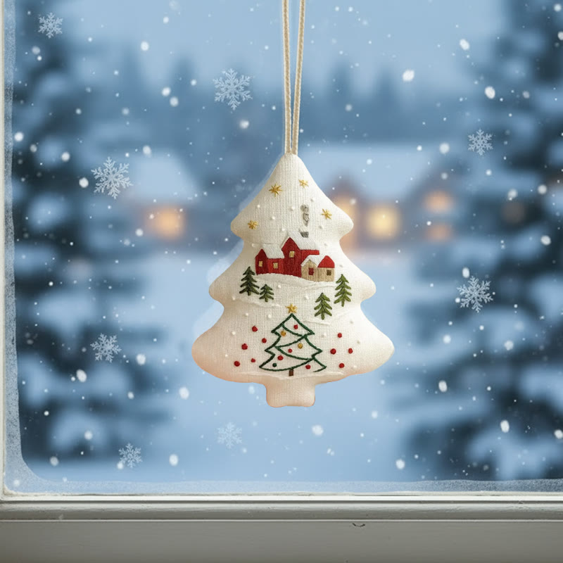 Rubbyoo Tree-shaped Embroidery Kit - Winter Village | Handmade Winter Decor | Gifting Essential - image 3