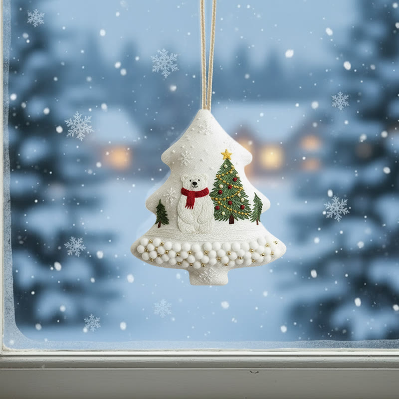 Rubbyoo Tree-shaped Embroidery Kit - Polar Bear Scene | Embroidery Starter Kit | Perfect Gift For Beginners - image 2