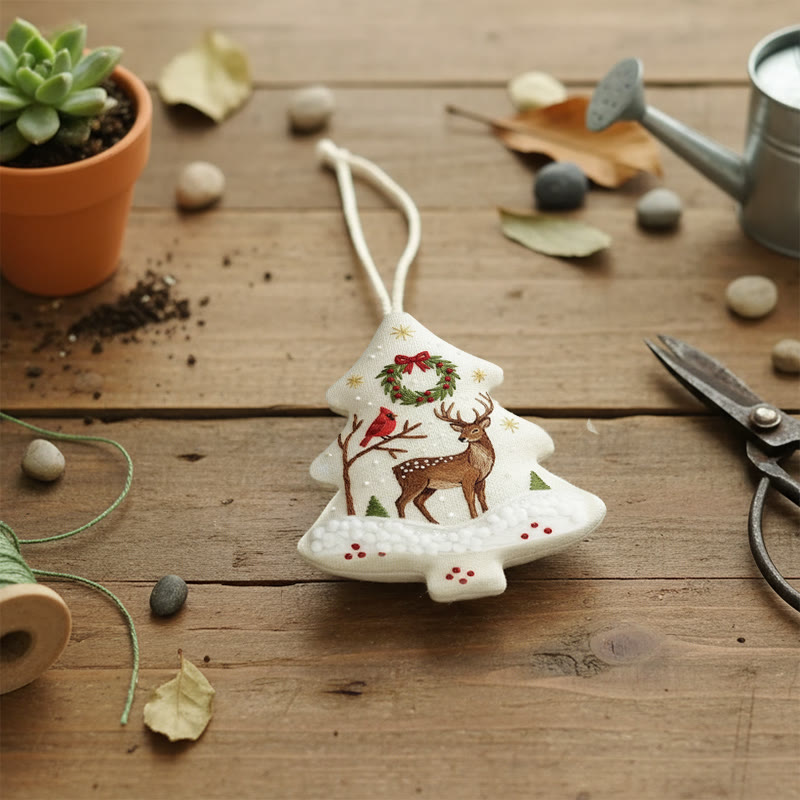 Rubbyoo Tree-shaped Embroidery Kit - Reindeer With Jingle Bells | Crafted With Love Treasure | Christmas Must-have - image 7
