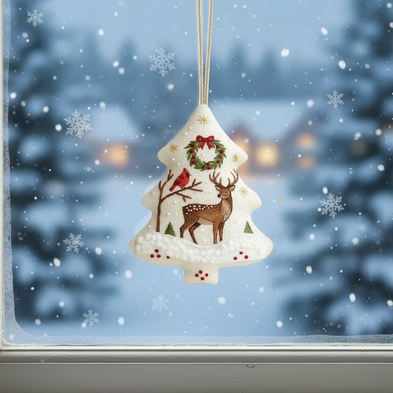 Rubbyoo Tree-shaped Embroidery Kit - Reindeer With Jingle Bells | Crafted With Love Treasure | Christmas Must-have - image 2