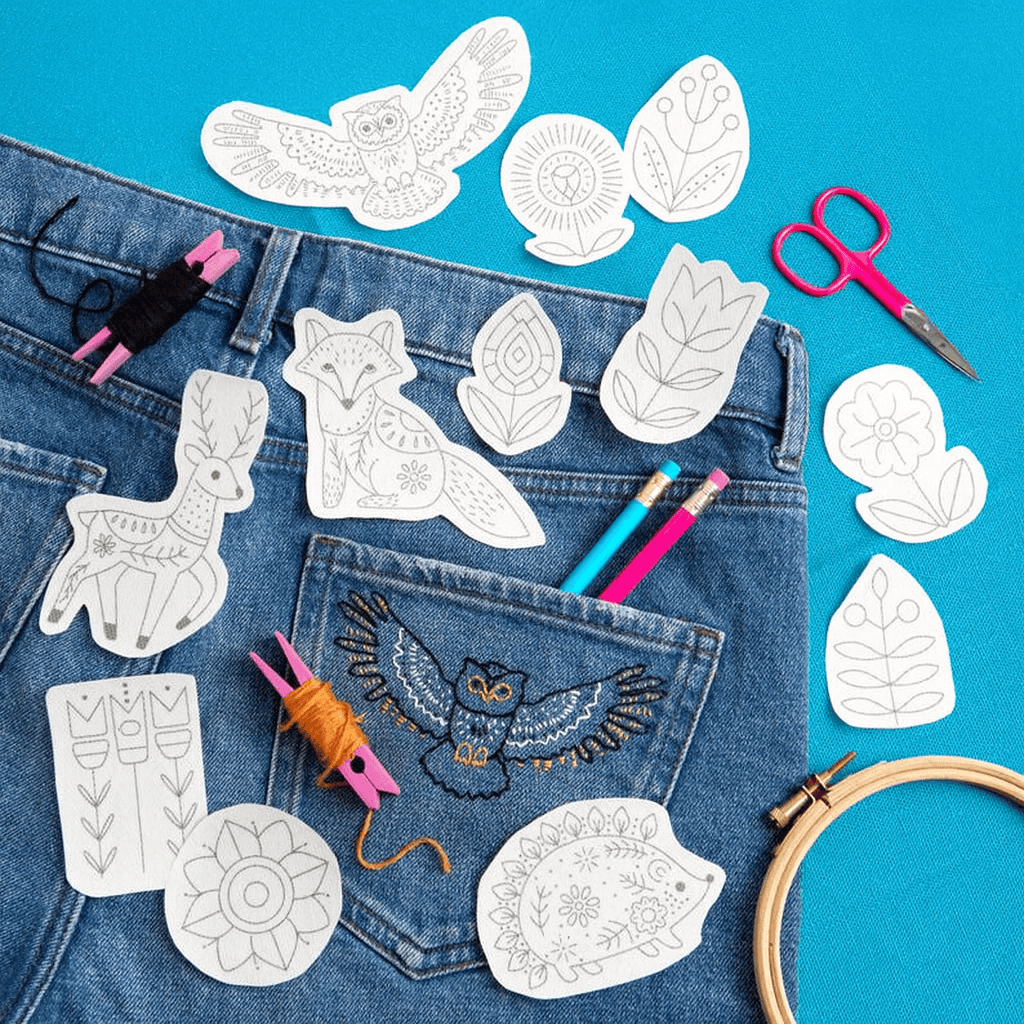 Woodland Animal Stick And Stitch Patterns | Creative Embroidery Design | Nice Gift For Diy Lovers - 12pcs - image 1