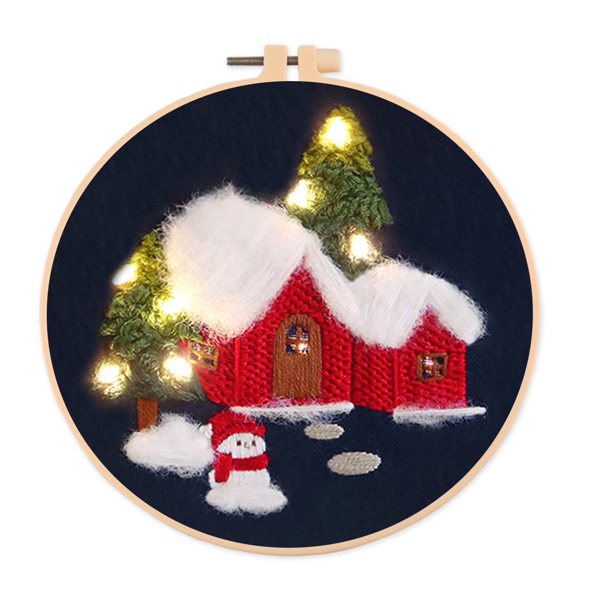 Rubbyoo Embroidery Kit - Christmas Snowy House | Handmade Holiday Ornament | Perfect Gifts For Friend  - Christmas Snowy House kit - image 1