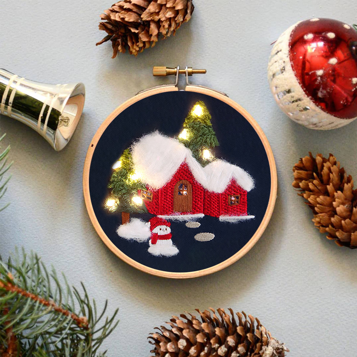 Rubbyoo Embroidery Kit - Christmas Snowy House | Handmade Holiday Ornament | Perfect Gifts For Friend  - image 4