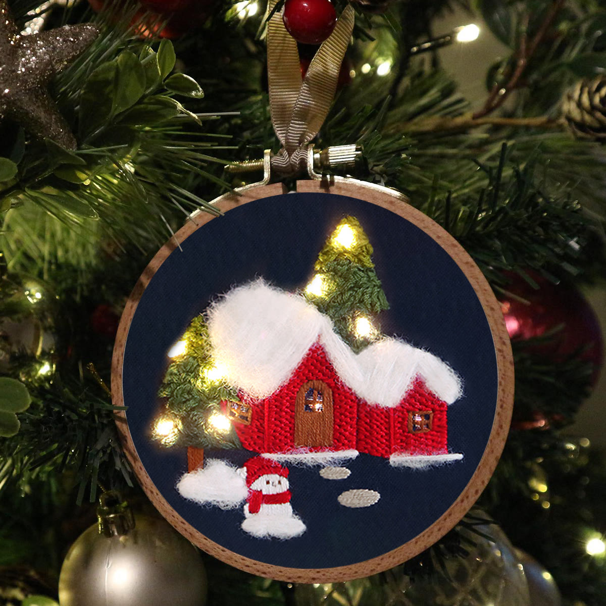 Rubbyoo Embroidery Kit - Christmas Snowy House | Handmade Holiday Ornament | Perfect Gifts For Friend  - image 2