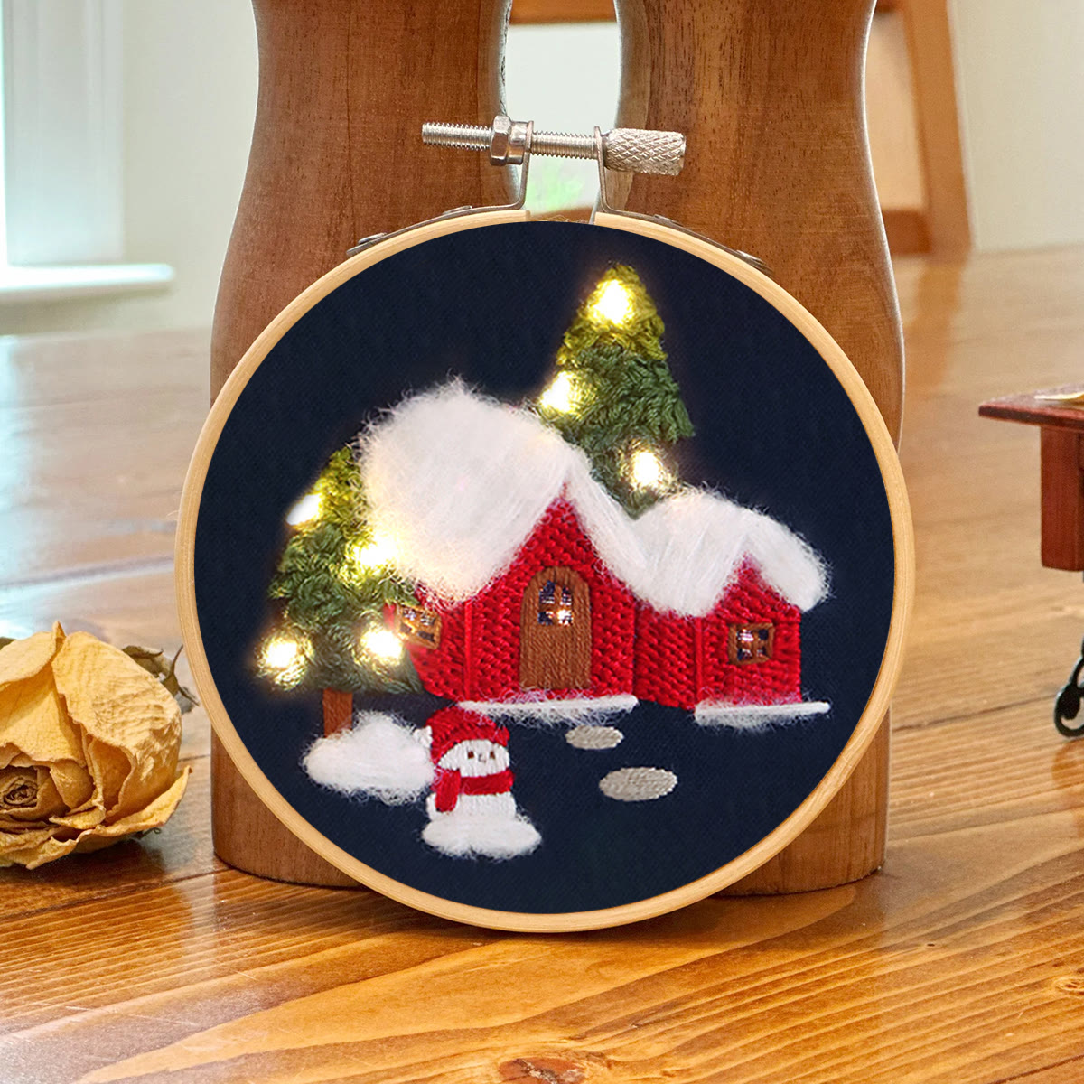Rubbyoo Embroidery Kit - Christmas Snowy House | Handmade Holiday Ornament | Perfect Gifts For Friend  - image 5