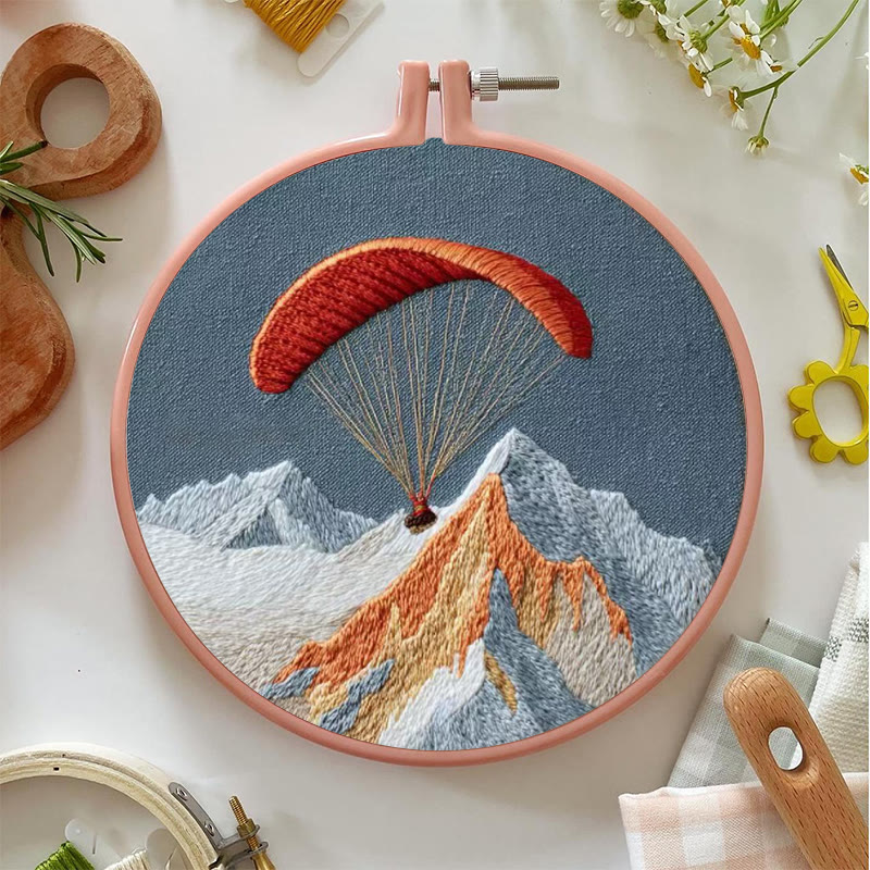 Rubbyoo Embroidery Kit - Mountain Paragliding Adventure | Beginner-friendly DIY Craft | Gift-ready Adventure-themed Kit - image 3