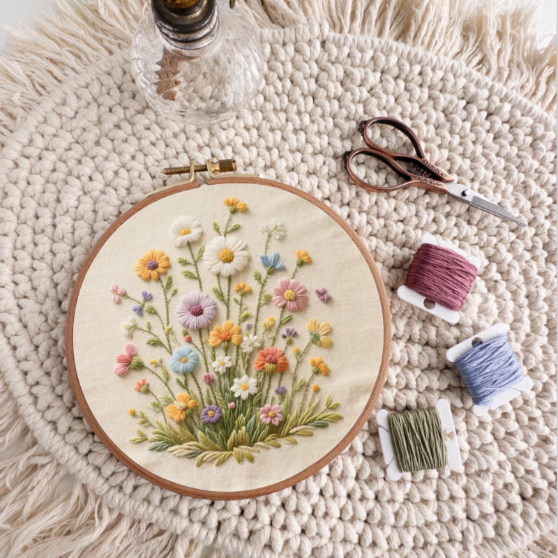 Rubbyoo Embroidery Kit - Bouquet Of Colorful Wildflowers | Beginner Embroidered | Great Gift For Her - image 7