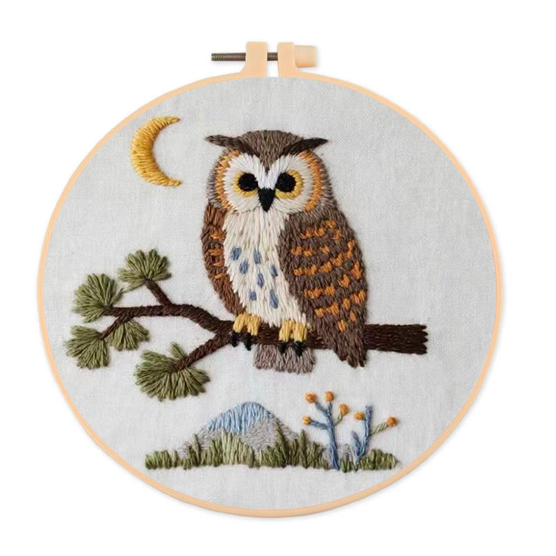 Rubbyoo Embroidery Kit - Little Owl | Simple Diy Craft | Heartfelt Handmade Present - 20*20cm - image 1