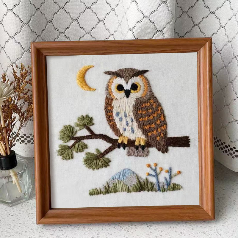 Rubbyoo Embroidery Kit - Little Owl | Simple Diy Craft | Heartfelt Handmade Present - Embroidery Kit Plus An Extra Frame - image 2