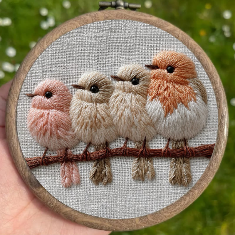 Rubbyoo Embroidery Kit - Little Birds On Branch | Cozy Home Accent | Decorative Stitch Art - image 3