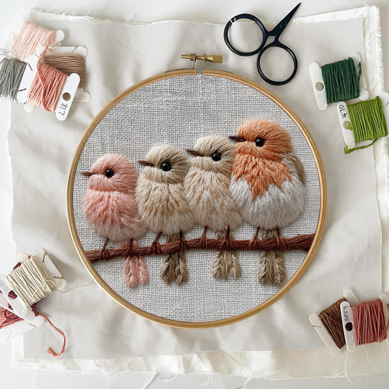 Rubbyoo Embroidery Kit - Little Birds On Branch | Cozy Home Accent | Decorative Stitch Art - image 4