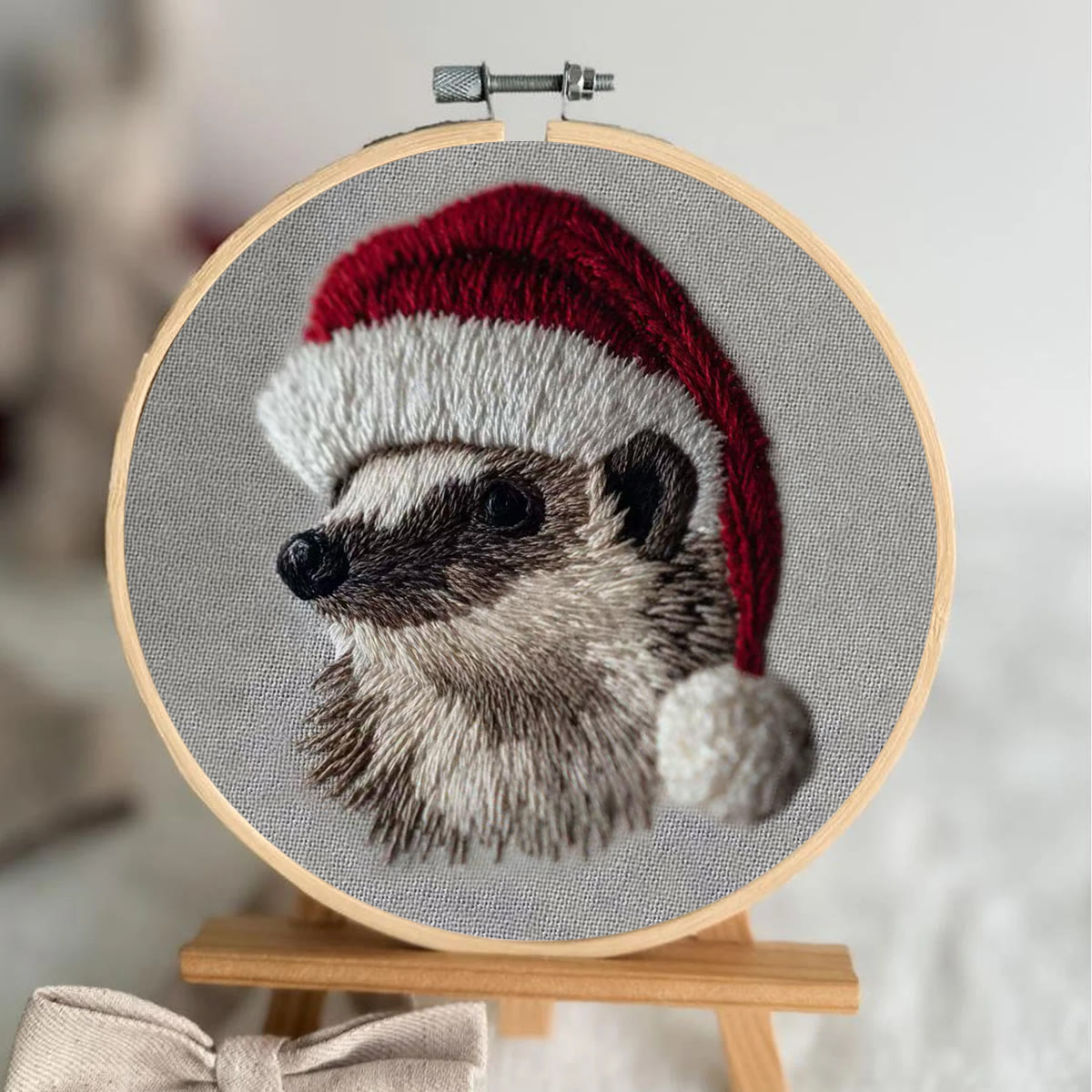 Rubbyoo Embroidery Kit - Holiday Hedgehog Design | Cozy Christmas Embroidery | Beginner Diy Project - image 3