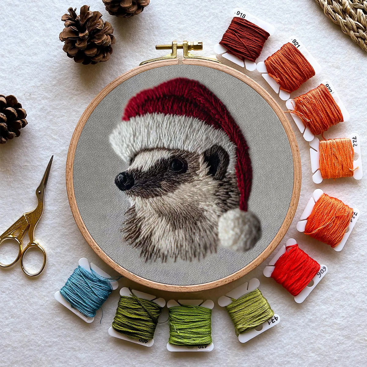 Rubbyoo Embroidery Kit - Holiday Hedgehog Design | Cozy Christmas Embroidery | Beginner Diy Project - image 10