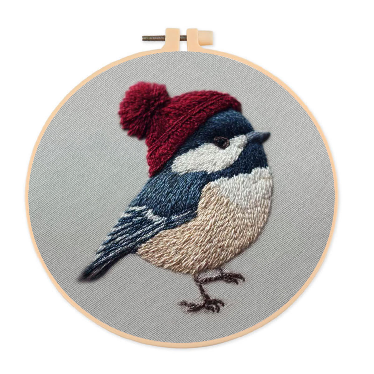 Rubbyoo Embroidery Kit - Festive Winter Bird | Cozy Seasonal Decor | Ideal Christmas Gift DIY - 20*20cm - image 1