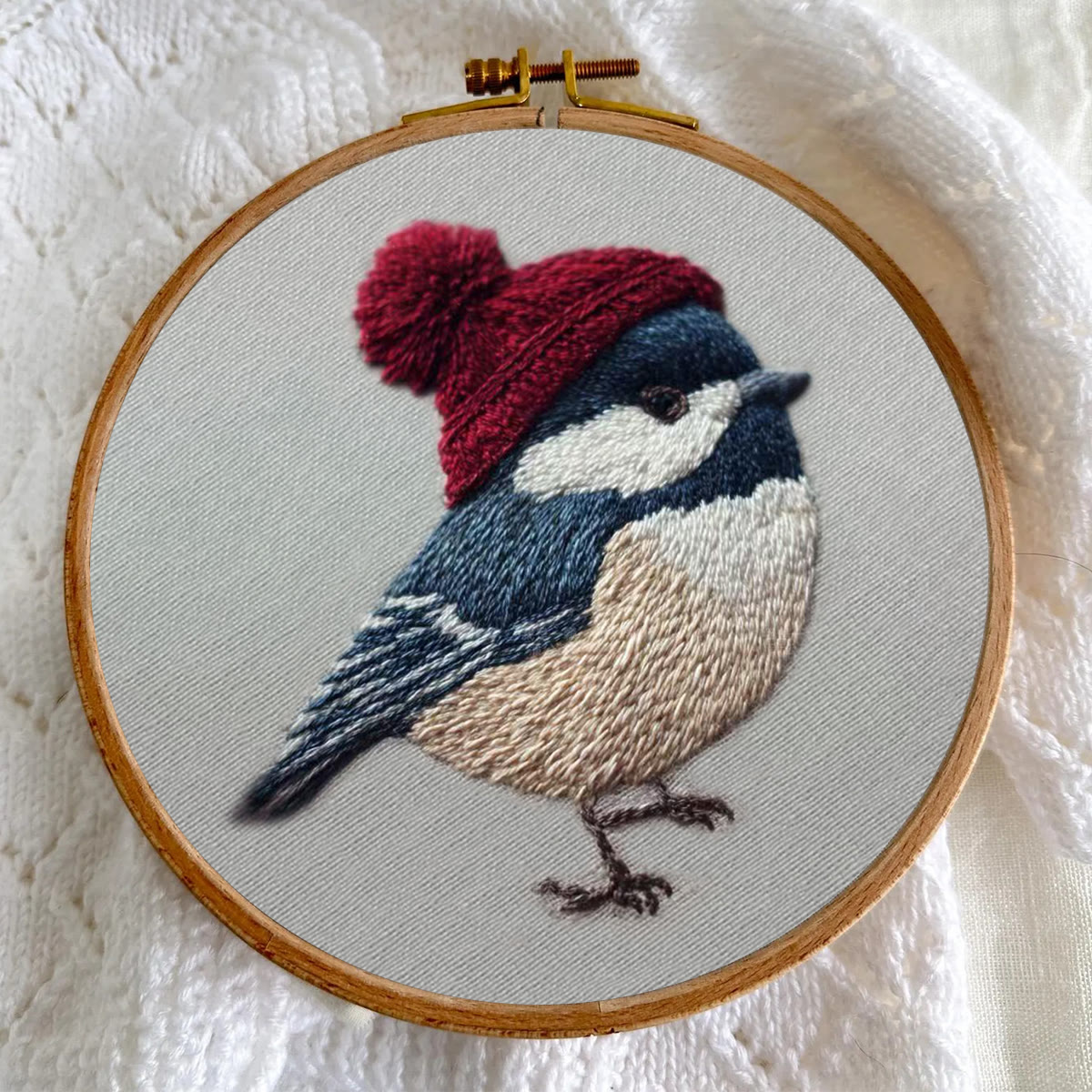 Rubbyoo Embroidery Kit - Festive Winter Bird | Cozy Seasonal Decor | Ideal Christmas Gift DIY - image 4
