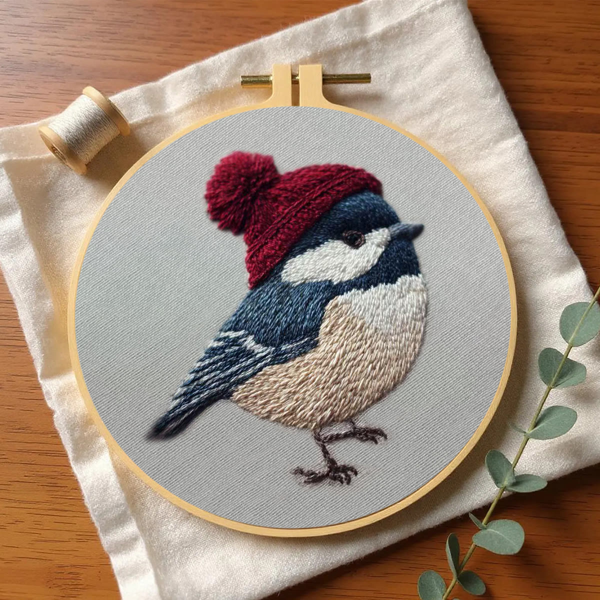 Rubbyoo Embroidery Kit - Festive Winter Bird | Cozy Seasonal Decor | Ideal Christmas Gift DIY - image 6