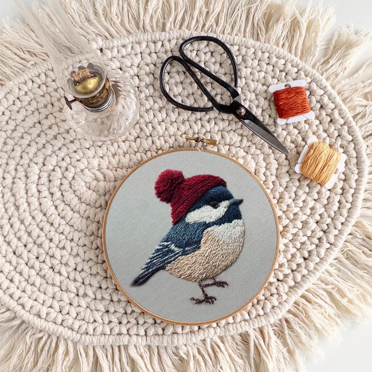 Rubbyoo Embroidery Kit - Festive Winter Bird | Cozy Seasonal Decor | Ideal Christmas Gift DIY - image 9