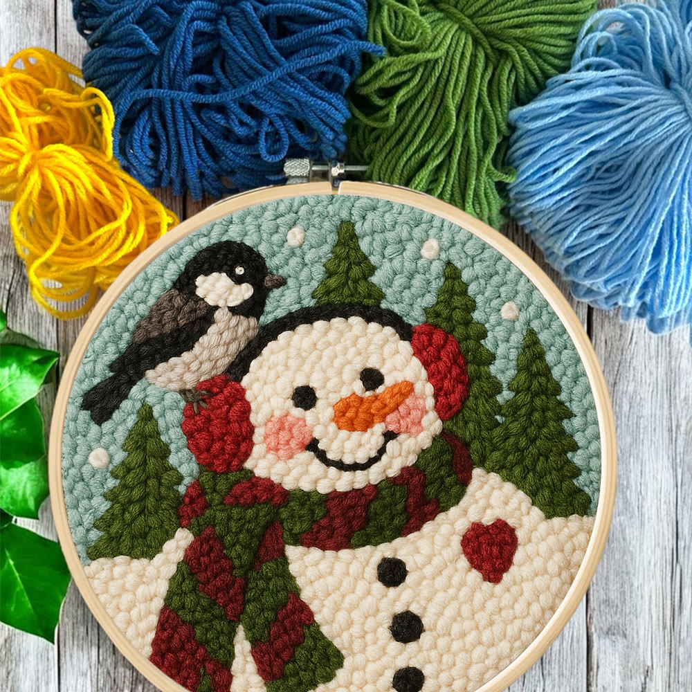 Winter Snowman Punch Needle Kit – Handcrafted Art | Cozy Seasonal Decor  - image 8