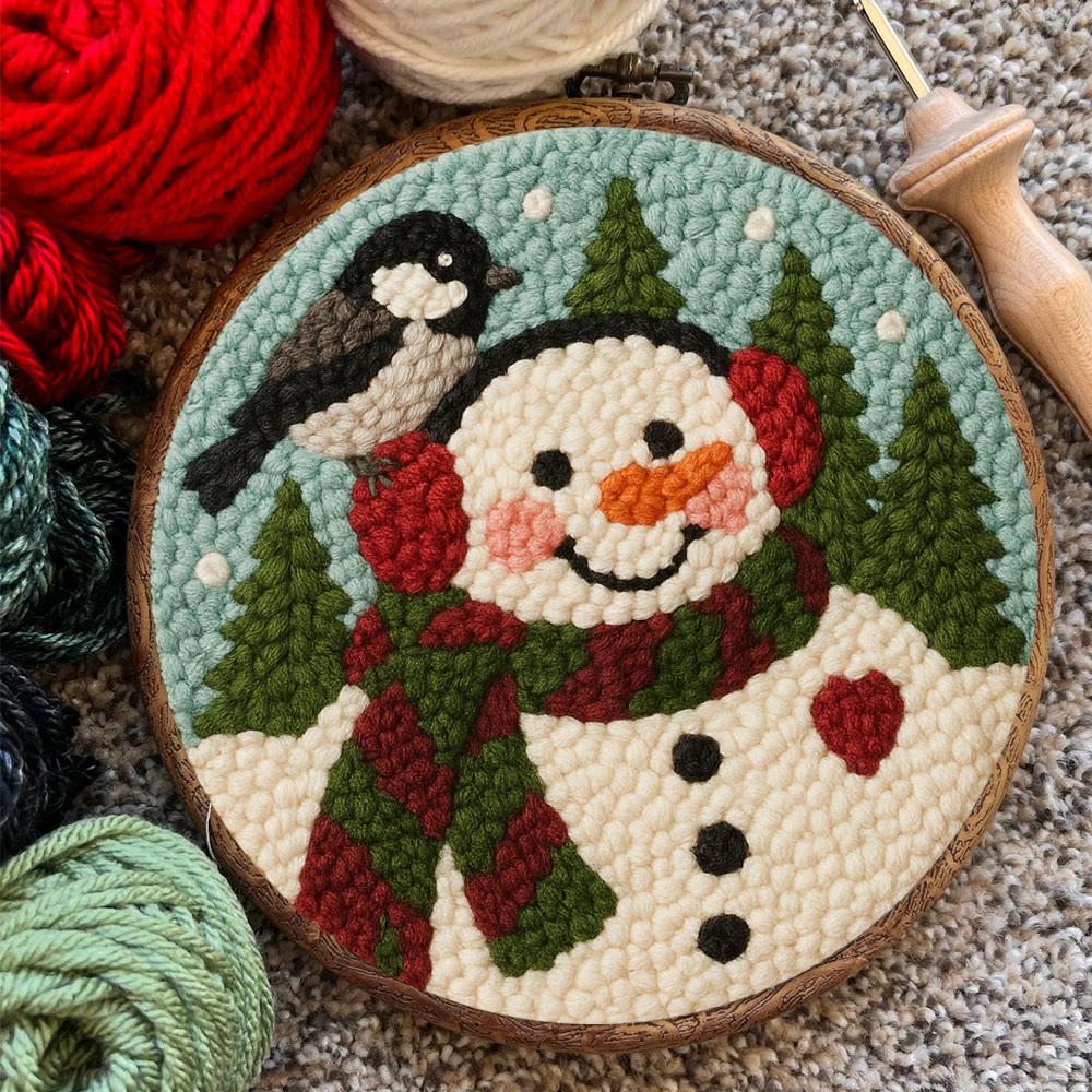 Winter Snowman Punch Needle Kit – Handcrafted Art | Cozy Seasonal Decor  - image 10