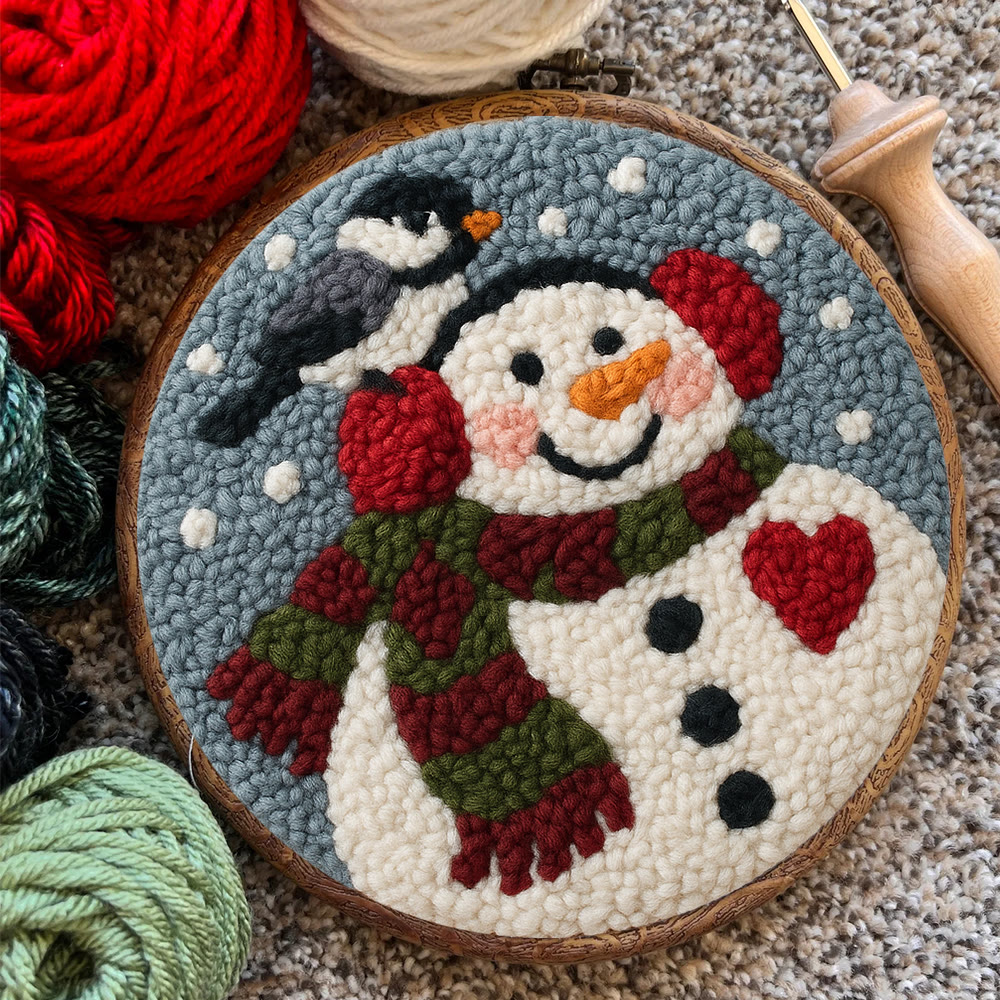 Smiling Snowman Punch Needle Kit – Creative Fiber Art | Cheerful Winter Accent - image 9