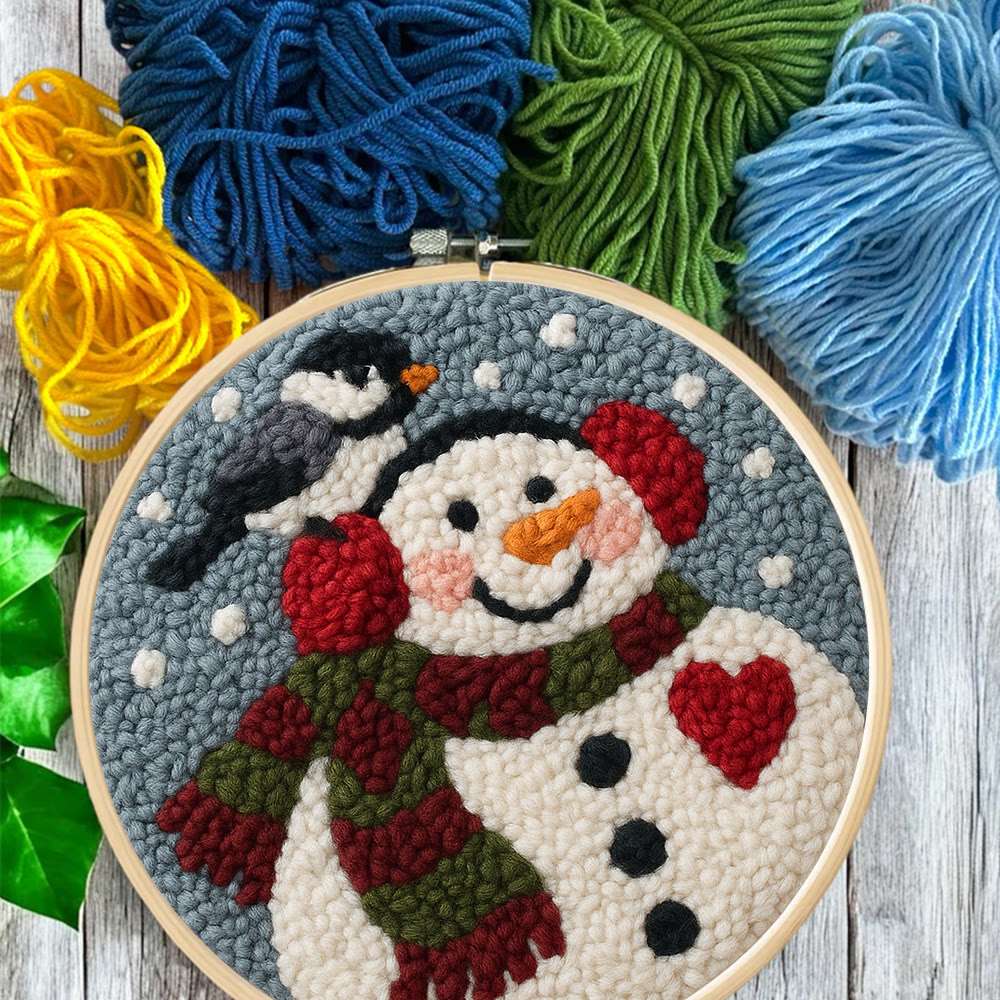 Smiling Snowman Punch Needle Kit – Creative Fiber Art | Cheerful Winter Accent - image 8