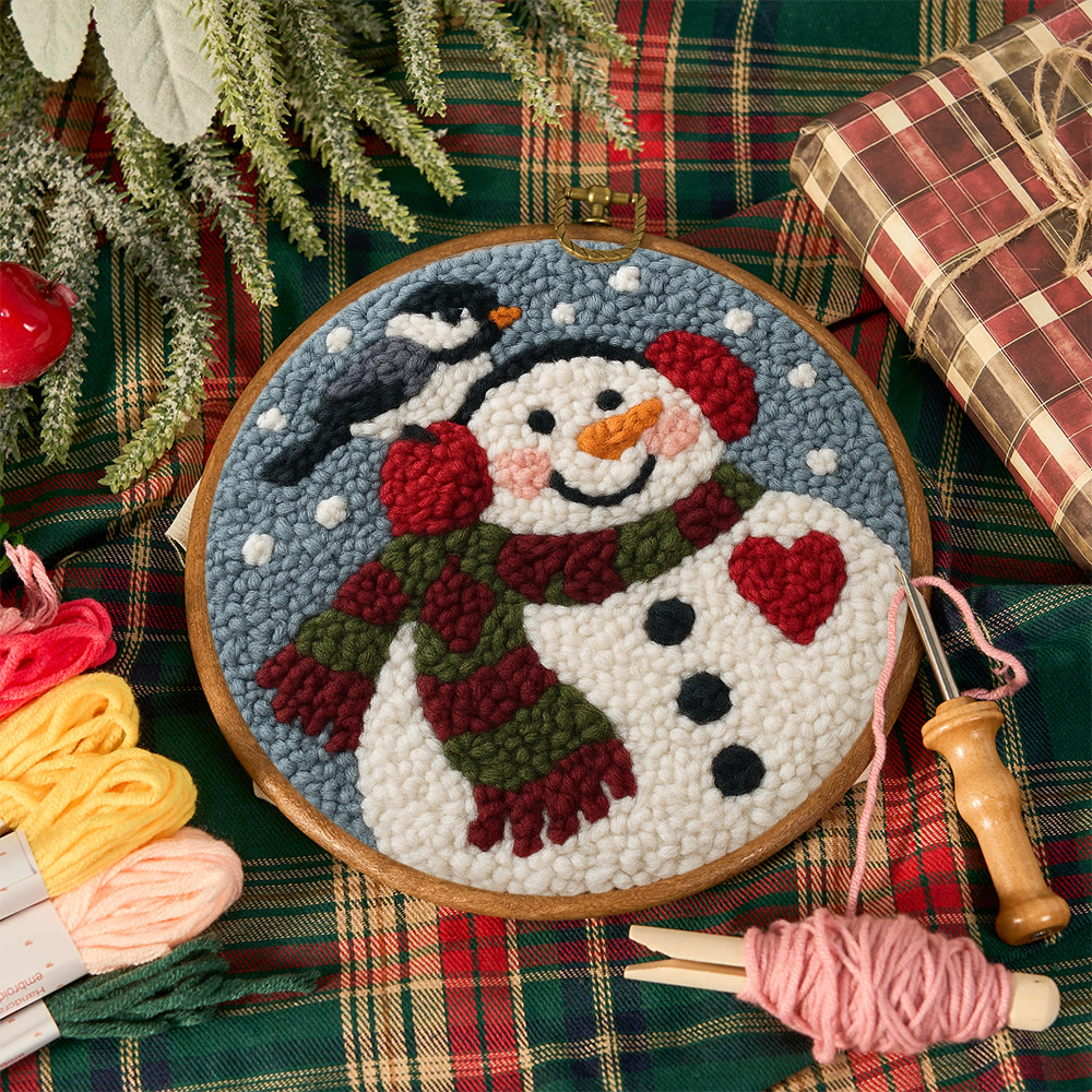Smiling Snowman Punch Needle Kit – Creative Fiber Art | Cheerful Winter Accent - image 12