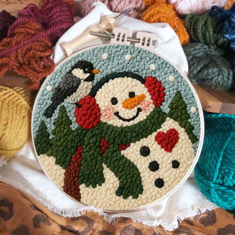 Snowfield Friend Punch Needle Kit – Textured Diy Art | Joyful Holiday Hanging - image 3