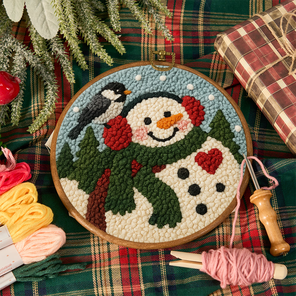 Snowfield Friend Punch Needle Kit – Textured Diy Art | Joyful Holiday Hanging - image 12