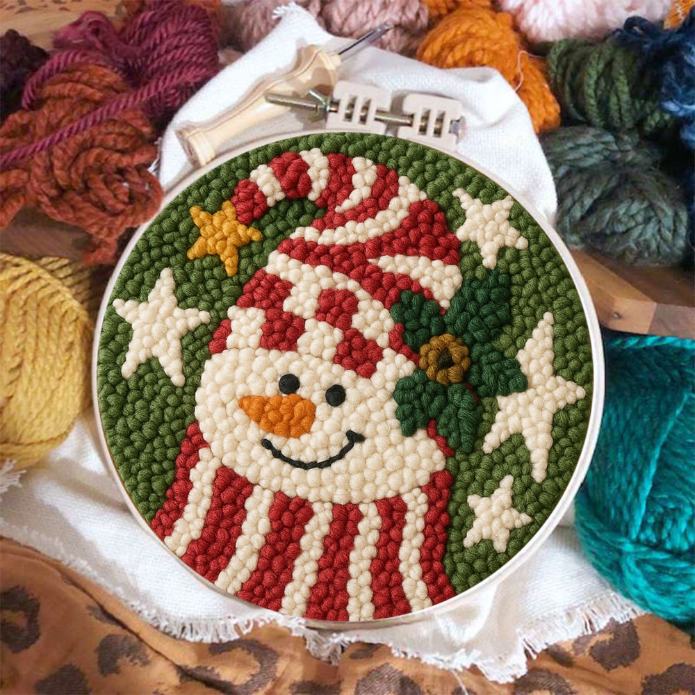 Merry Hat Punch Needle Kit – Beginner DIY Craft | Charming Holiday Wall Display - image 3