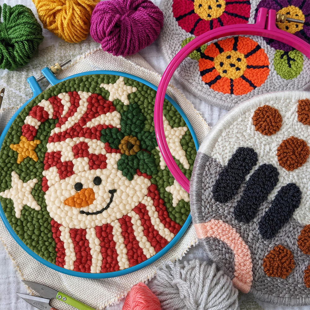 Merry Hat Punch Needle Kit – Beginner DIY Craft | Charming Holiday Wall Display - image 9