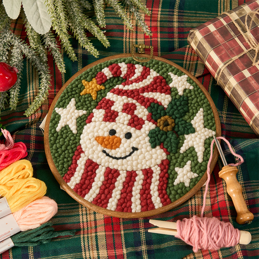 Merry Hat Punch Needle Kit – Beginner DIY Craft | Charming Holiday Wall Display - image 12