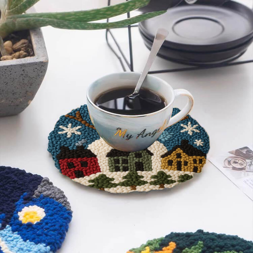 Village Snowman Punch Needle Kit – Beginner-Friendly Project | Charming Holiday Wall Piece - image 5