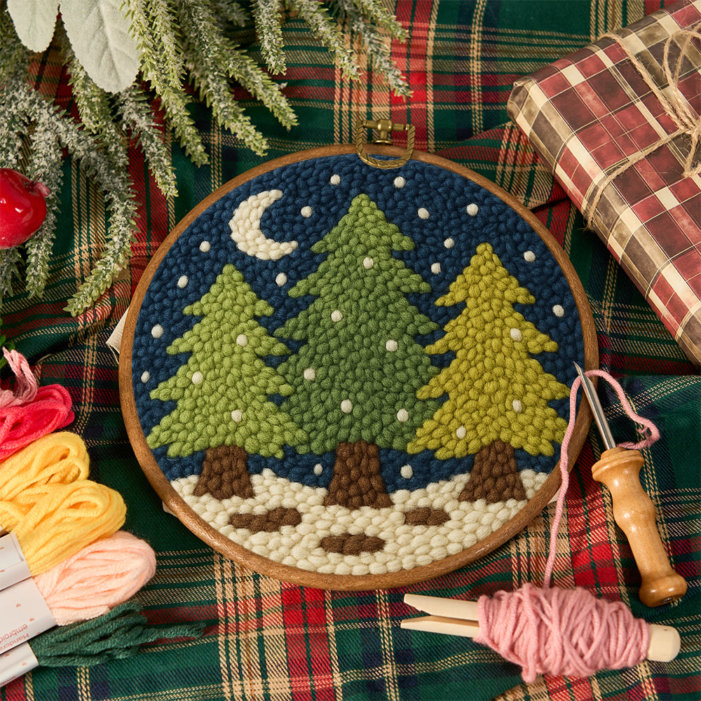 Nightfall Trees Punch Needle Kit – Starter Stitch Kit | Quiet Winter Wall Art - image 12