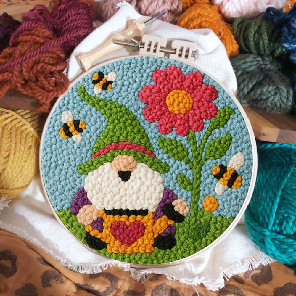 Cute Gnome Punch Needle Kit – Beginner-Friendly DIY Set | Colorful Garden Decor Craft - image 2