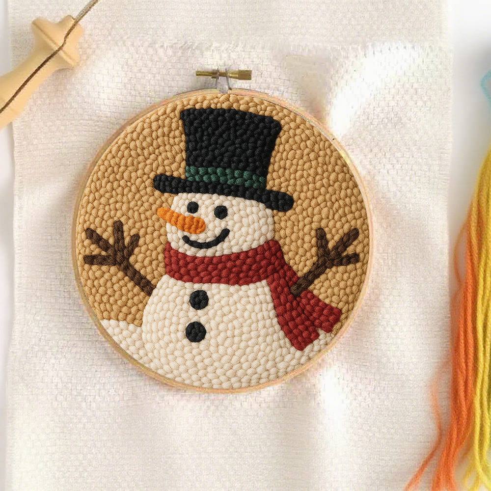 Cheerful Snowman Punch Needle Kit – Beginner-friendly Winter Stitch Kit | Festive Holiday Wall Art - image 2