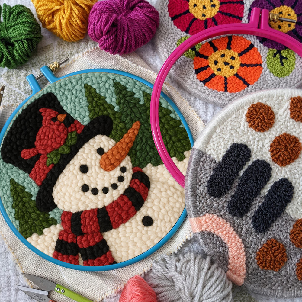 Snowman with Cardinal Punch Needle Kit – Cozy Winter DIY Gift | Handmade Holiday Keepsake - image 10