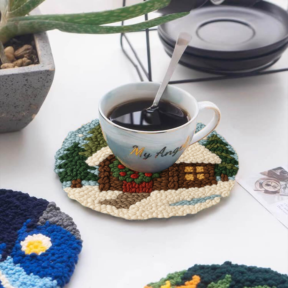 Snowy Cabin Punch Needle Kit – Beginner Winter Project | Handmade Holiday Idea - image 5