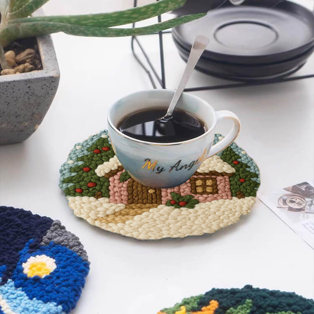 Cozy Pastel Punch Needle Kit – Beginner Snowy Cottage Stitching | Relaxing DIY Craft Experience - image 5