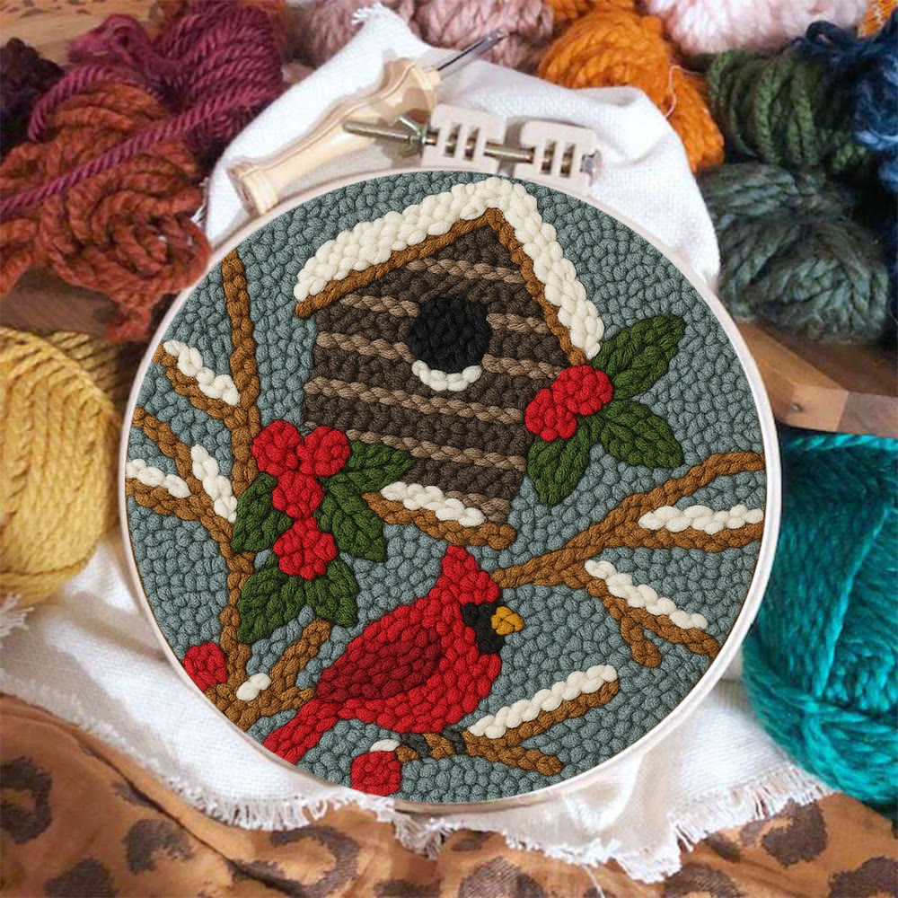 Cardinal In Winter Punch Needle Kit – Easy Festive Diy | A Comforting Handmade Moment - image 3