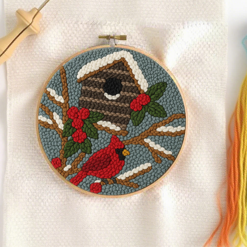 Cardinal In Winter Punch Needle Kit – Easy Festive Diy | A Comforting Handmade Moment - image 2