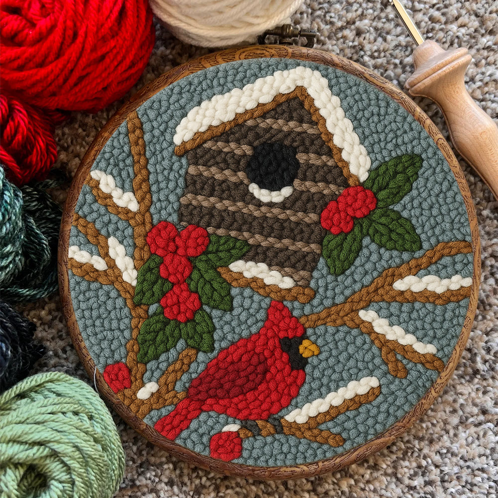 Cardinal In Winter Punch Needle Kit – Easy Festive Diy | A Comforting Handmade Moment - image 10
