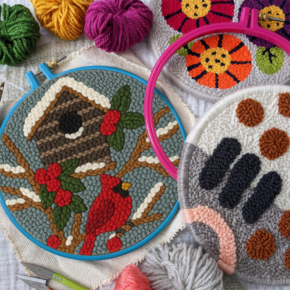 Cardinal In Winter Punch Needle Kit – Easy Festive Diy | A Comforting Handmade Moment - image 9