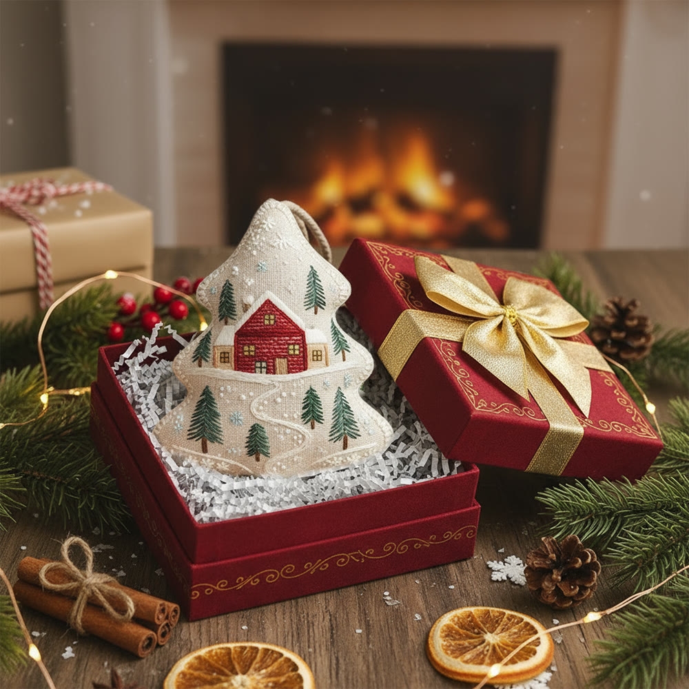 Rubbyoo Tree-shaped Embroidery Kit - Snowy House | Diy Christmas Gift | Perfect Home Decor - image 5