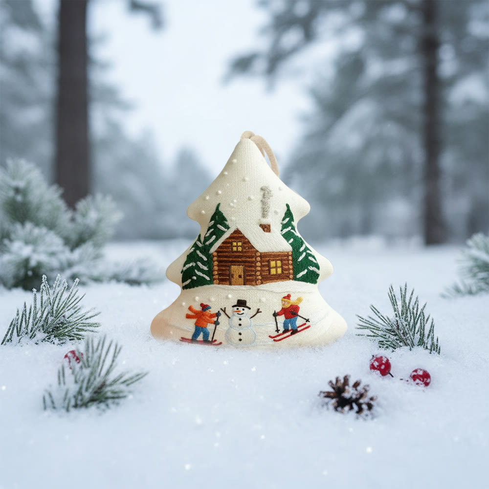 Rubbyoo Tree-shaped Embroidery Kit - Winter Skiing | Winter Handmade Craft | Nice Christmas Tree Hanging  - image 10