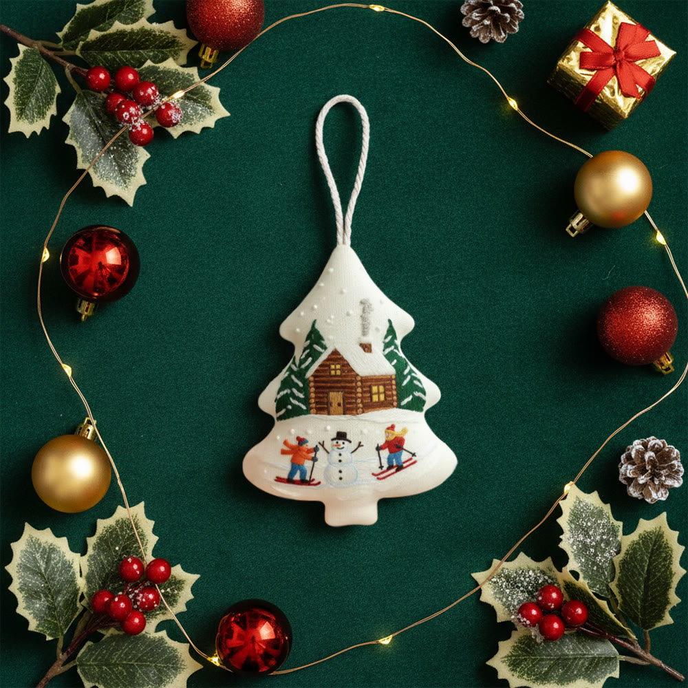 Rubbyoo Tree-shaped Embroidery Kit - Winter Skiing | Winter Handmade Craft | Nice Christmas Tree Hanging  - image 9